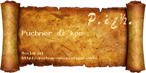 Puchner Ákos névjegykártya